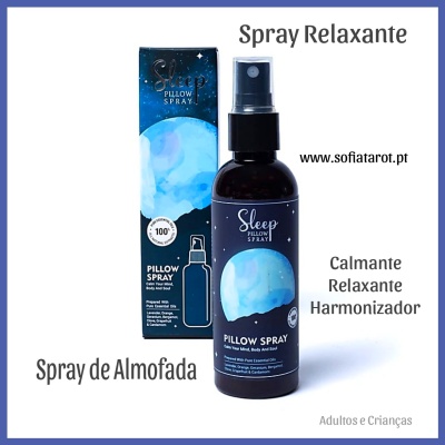 Spray de almofada relaxante Sleep Pillow Spray em frasco com embalagem azul com lua