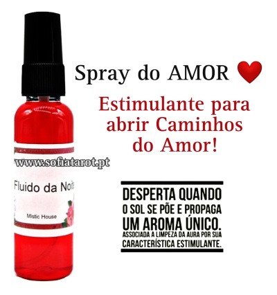 Frasco vermelho de spray com texto promocional em português