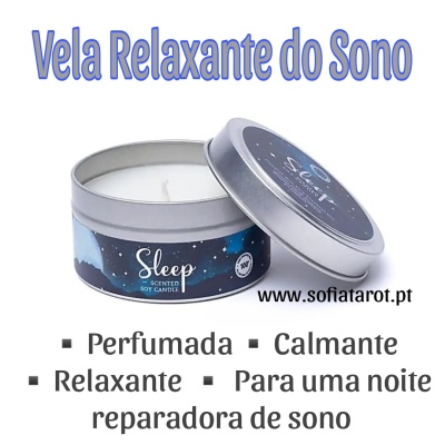 Vela relaxante do sono em lata metálica prateada com tampa
