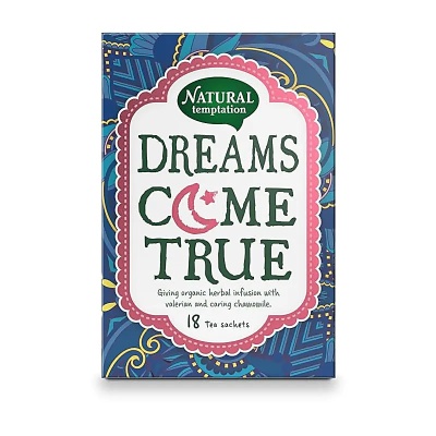 Caixa de chá Natural Temptation Dreams Come True com 18 saquetas