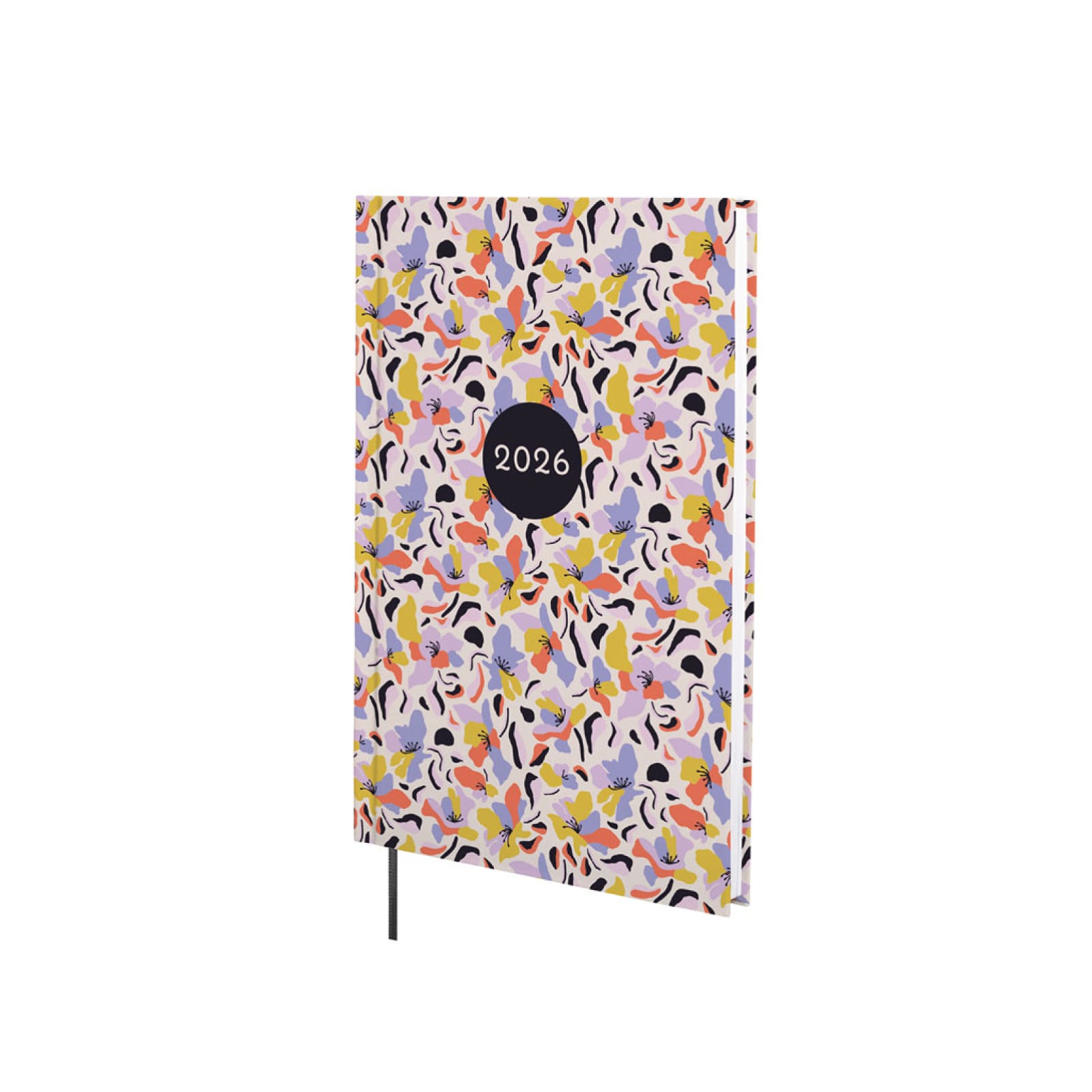 Agenda semanal A5 2026 Porto Malva | Finocam Agendário 2026 colorido com padrão abstrato e marcador de fita