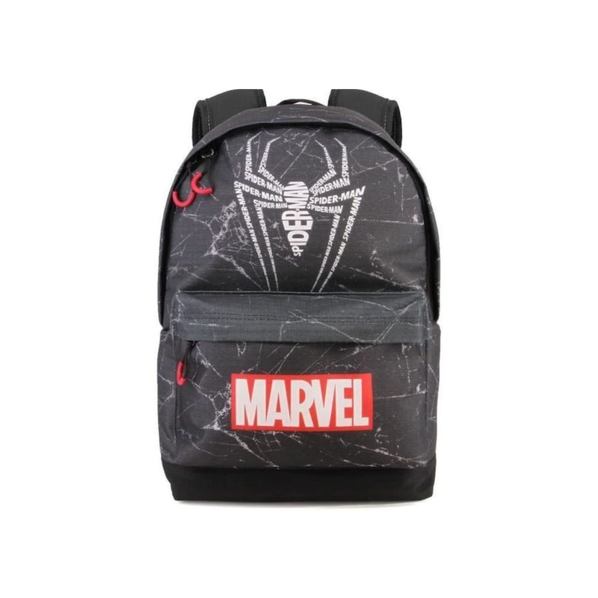 Mochila Escolar Spider-Man Marvel Mochila preta com design Spider-Man e logo Marvel em vermelho.