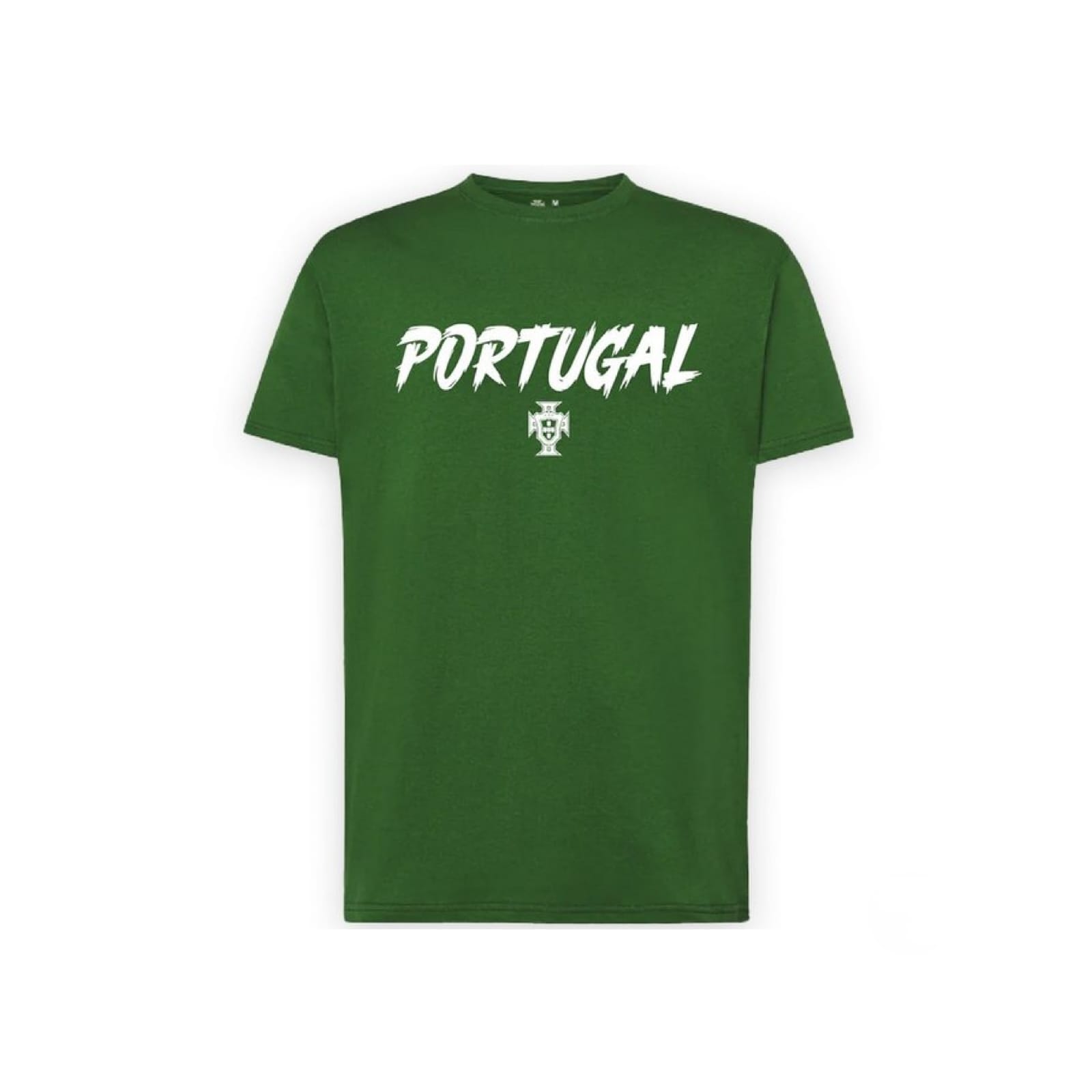 T-shirt Portugal Criança - Verde T-shirt verde com texto PORTUGAL e símbolo heráldico branco