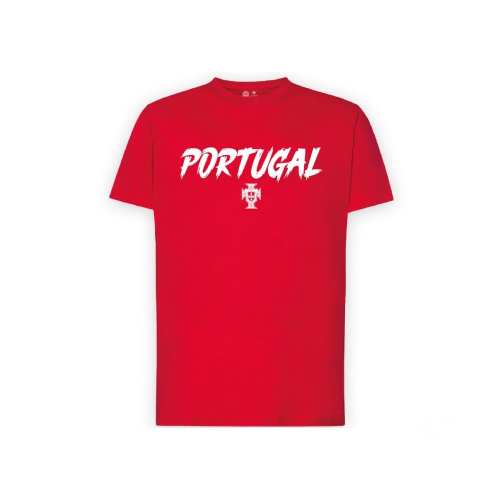 T-shirt Portugal Criança - Vermelha T-shirt vermelha com texto branco PORTUGAL e símbolo abaixo