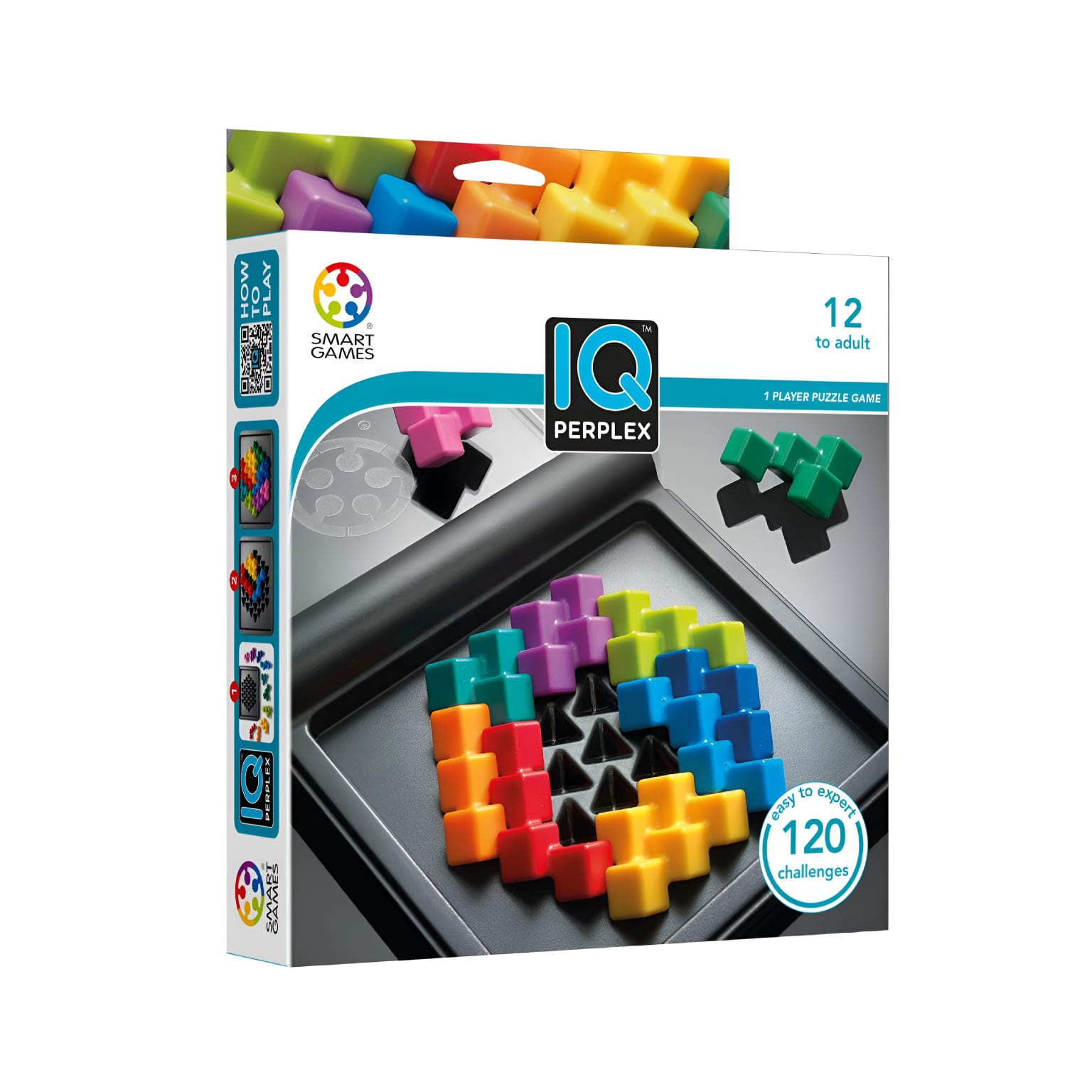 Jogo IQ Perplex | Smart Games Jogo de tabuleiro IQ Perplex com peças coloridas em tabuleiro preto