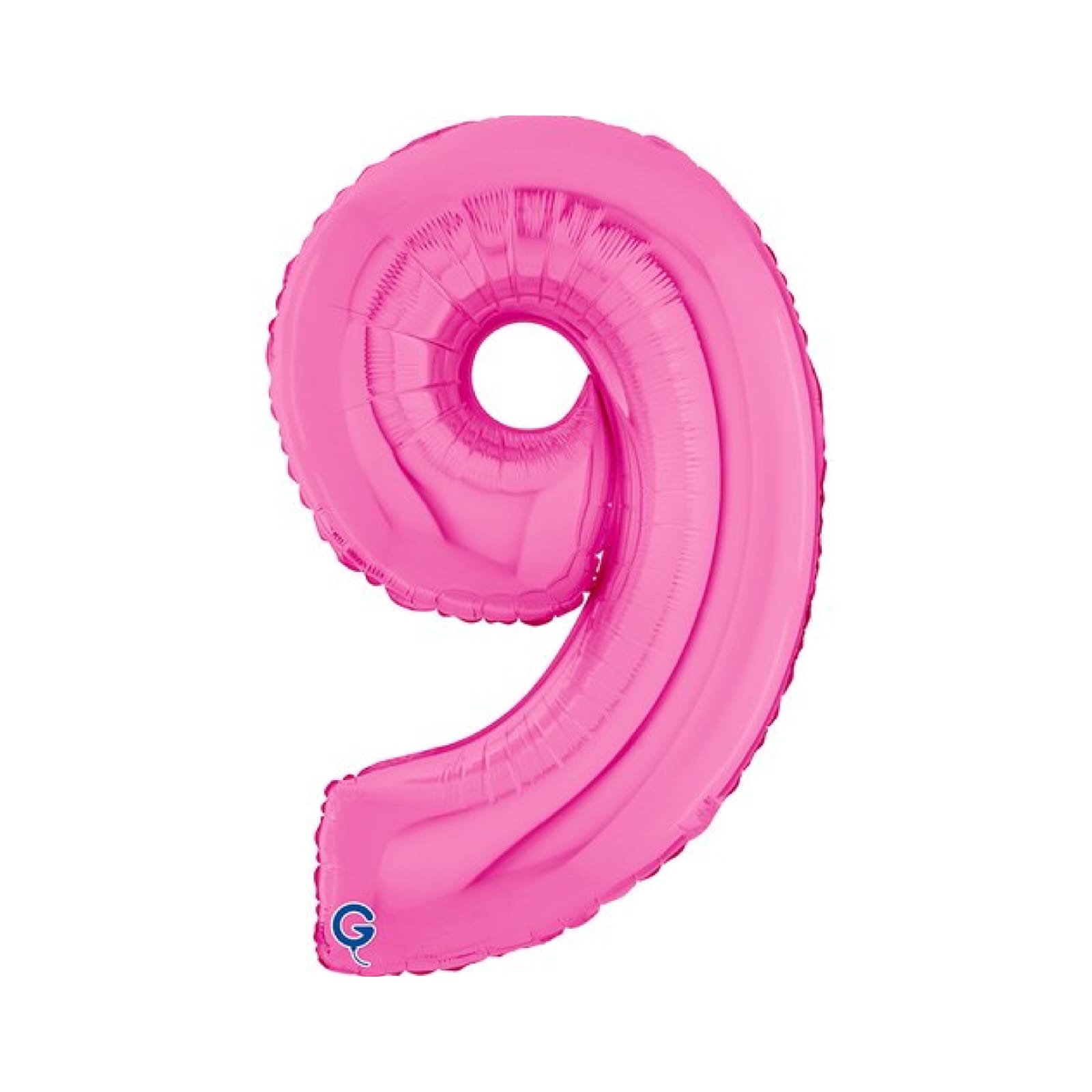 Balão Foil Nº 9 Fuchsia - 66cm Balão número 9 cor-de-rosa metálico e brilhante