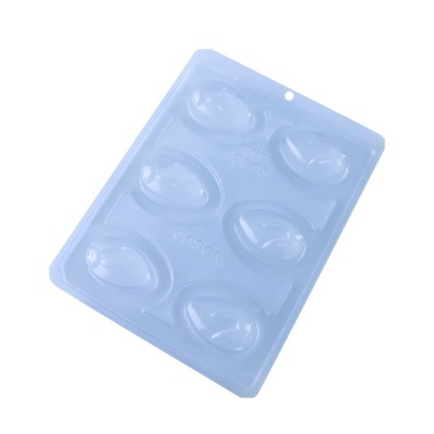 Molde transparente plástico para ovos meio ovo 6 cavidades