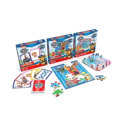 Brinquedos Paw Patrol: jogo cartas jumbo, puzzle 24 peças, jogo Pop-Up Jr.