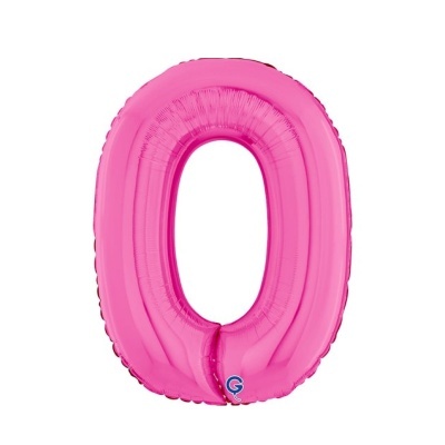 Balão cor-de-rosa em forma do número 0