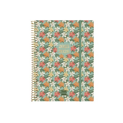 Planner ou agenda floral com texto 2023 2024