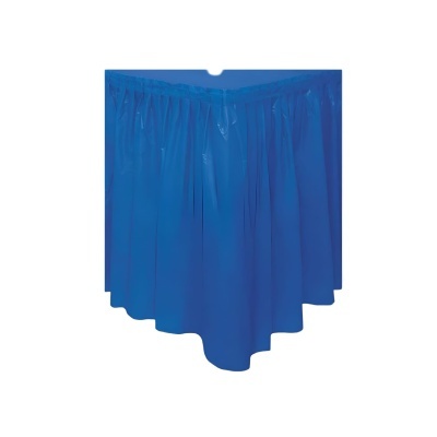 Mancal quadrado azul brilhante com acabamento franzido