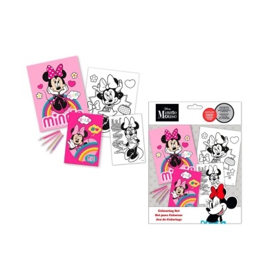 Conjunto de colorir Disney Minnie Mouse com 4 cadernos e lápis de cor