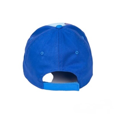 Boné azul visto por trás com ajuste em velcro