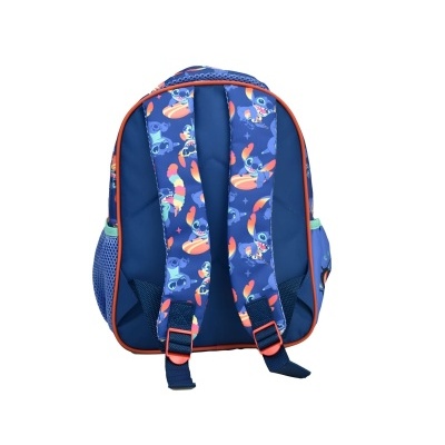 Mochila azul com alças acolchoadas estampadas com Stitch