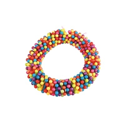 Pulseira colorida redonda feita de contas de madeira
