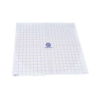 Tapete de silicone branco para confeitaria com grelha e círculos medidores