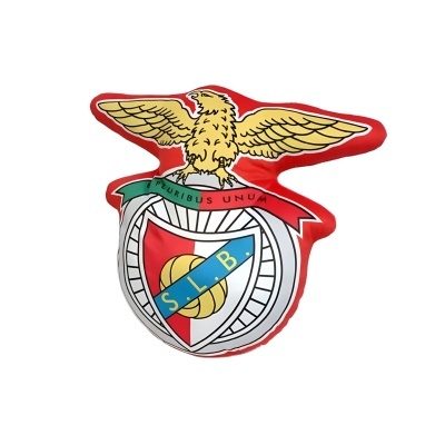 Almofada com emblema do SL Benfica em vermelho, dourado, azul e branco