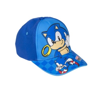 Boné azul com estampa do personagem Sonic