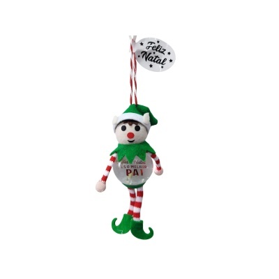 Boneco de neve de tecido pendurado com texto de Natal