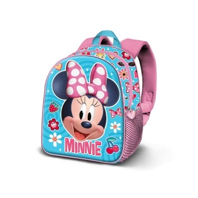 Mochila infantil azul e rosa com estampa da Minnie