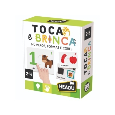 Caixa do jogo educativo Headu Toca e Brinca com cartas coloridas para crianças 2-5 anos