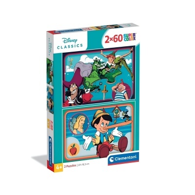 Caixa de puzzles Disney Classics com Peter Pan e Pinóquio
