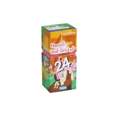 Caixa colorida de puzzle Hansel and Gretel com 24 peças
