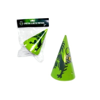 Dois apitos de festa verdes com dragão preto e emblema do Sporting Clube de Portugal