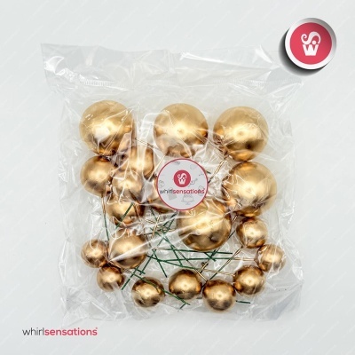 Bolas decorativas douradas em saco plástico WhirlSensations