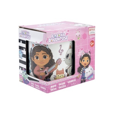 Caneca temática Gabby's Dollhouse na embalagem