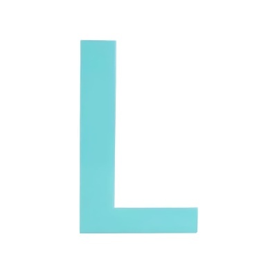 Letra decorativa azul claro L sobre fundo branco
