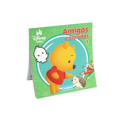 Livro infantil Disney baby Amigos coloridos 1 com Ursinho Pooh e ouriço