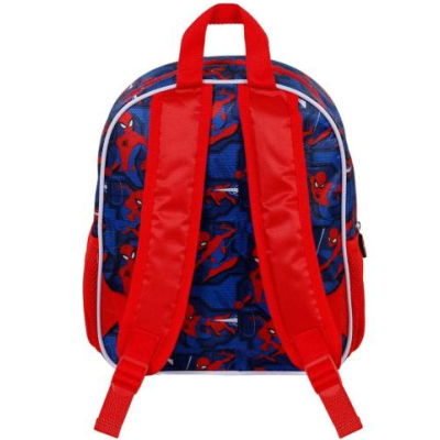 Mochila infantil Spider-Man azul com alças vermelhas