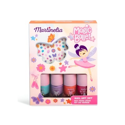Conjunto de vernizes para unhas Martinelia Magic Ballet com quatro cores e embalagem decorada