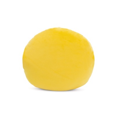 Almofada redonda amarela de tecido suave