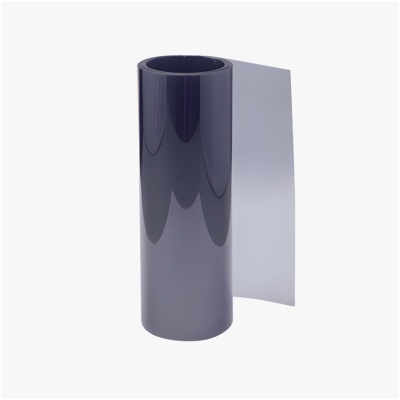 Rolo de película translúcida cinza escuro brilhante