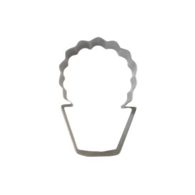 Cortador de bolachas metálico em forma de vaso com flores