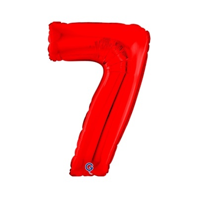 Balão vermelho em forma do número 7