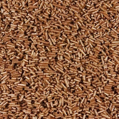 Granulado de chocolate castanho com brilho acobreado