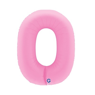 Boia insuflável rosa em formato de zero