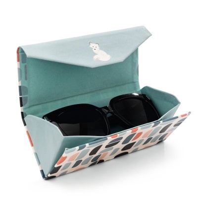 Estojo rígido colorido para óculos com óculos de sol dentro