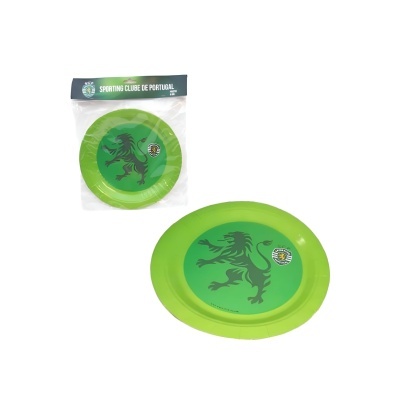 Dois pratos verdes com emblema do Sporting Clube de Portugal