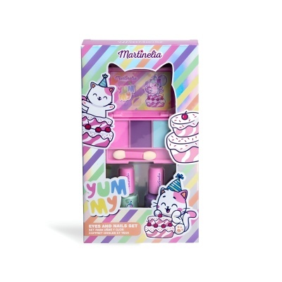 Conjunto maquilhagem olhos Martinelia com desenhos coloridos de gatos e bolos