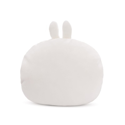 Almofada branca com duas orelhas, forma arredondada