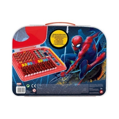 Estojo escolar Marvel Homem-Aranha com lápis de cor e marcadores