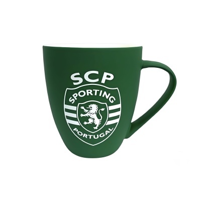 Caneca verde Sporting Portugal com emblema branco