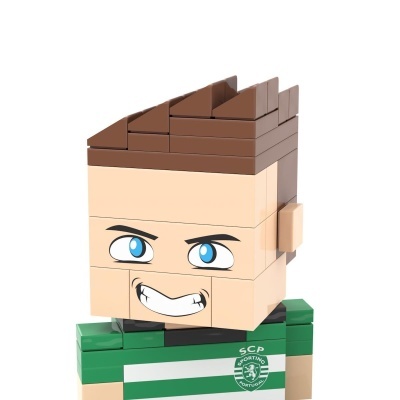 Figura de bloco de construção com camisola verde e emblema SCP