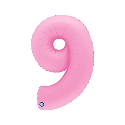 Balão rosa insuflável em forma do número 9