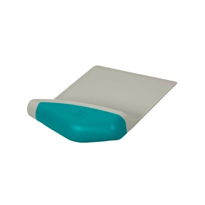 Espátula de cozinha com cabo azul turquesa e lâmina cinzenta