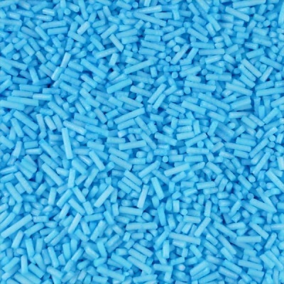 Pellets cilíndricos azuis claros agrupados
